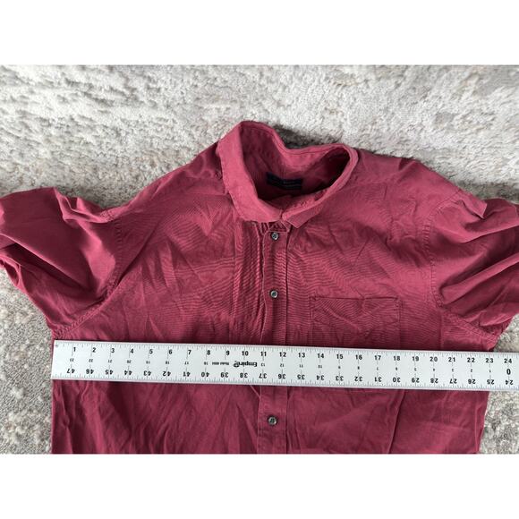 Club Room Size L 80s Pinpoint Oxford Casual Button Shirt Red Long Sleeve - Picture 6 of 9